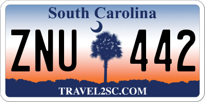 SC license plate ZNU442