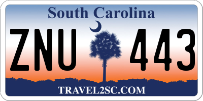 SC license plate ZNU443