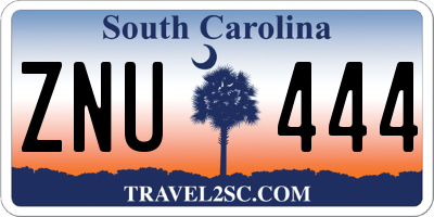 SC license plate ZNU444