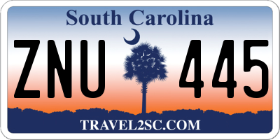 SC license plate ZNU445