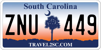SC license plate ZNU449