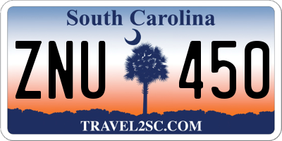 SC license plate ZNU450