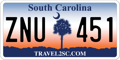 SC license plate ZNU451