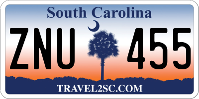 SC license plate ZNU455