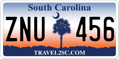 SC license plate ZNU456
