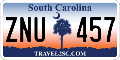 SC license plate ZNU457