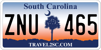 SC license plate ZNU465