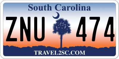 SC license plate ZNU474