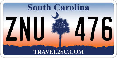 SC license plate ZNU476