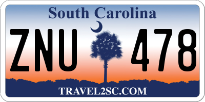 SC license plate ZNU478