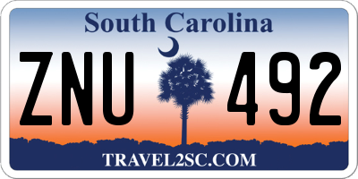 SC license plate ZNU492