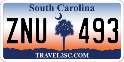 SC license plate ZNU493