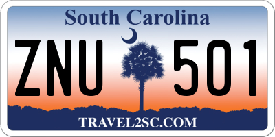 SC license plate ZNU501