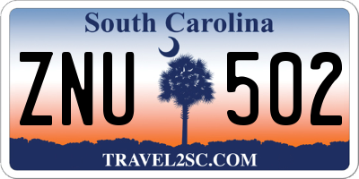 SC license plate ZNU502