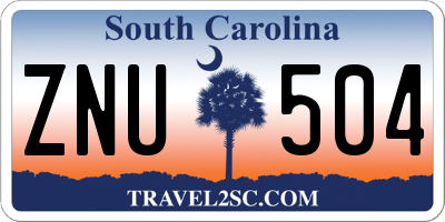 SC license plate ZNU504