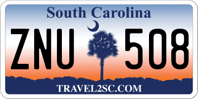 SC license plate ZNU508