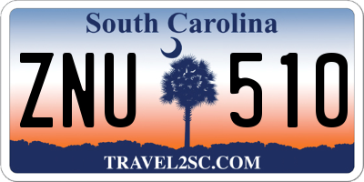 SC license plate ZNU510