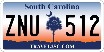 SC license plate ZNU512