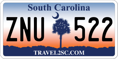 SC license plate ZNU522