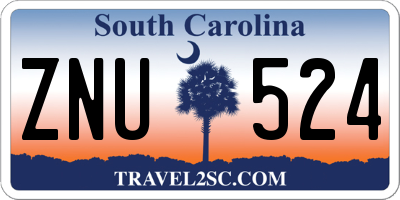 SC license plate ZNU524