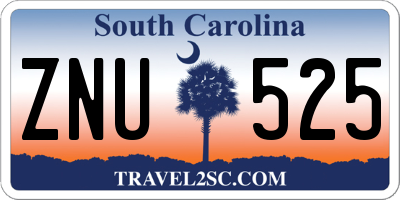 SC license plate ZNU525