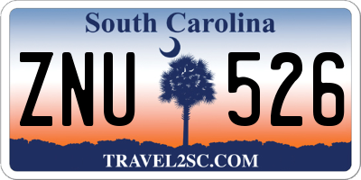 SC license plate ZNU526