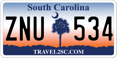 SC license plate ZNU534
