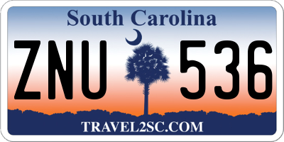SC license plate ZNU536