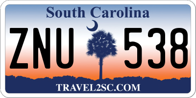 SC license plate ZNU538
