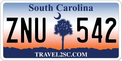 SC license plate ZNU542