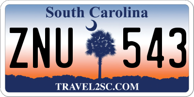 SC license plate ZNU543