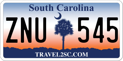 SC license plate ZNU545