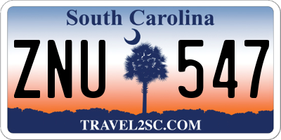 SC license plate ZNU547