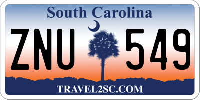 SC license plate ZNU549
