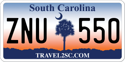 SC license plate ZNU550