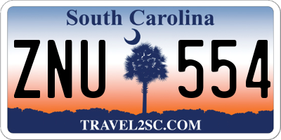 SC license plate ZNU554
