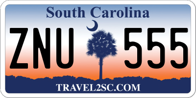 SC license plate ZNU555