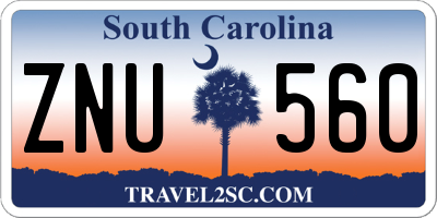SC license plate ZNU560