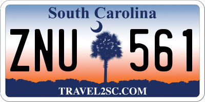 SC license plate ZNU561