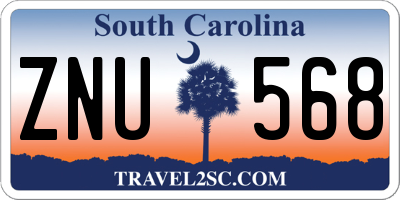 SC license plate ZNU568