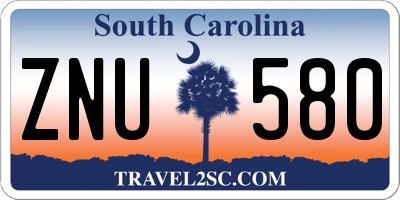SC license plate ZNU580