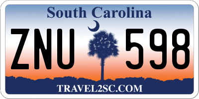 SC license plate ZNU598