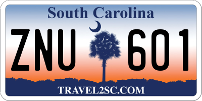 SC license plate ZNU601