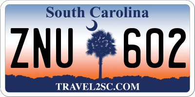 SC license plate ZNU602