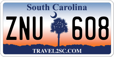SC license plate ZNU608