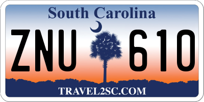 SC license plate ZNU610