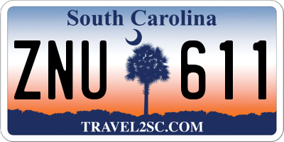 SC license plate ZNU611