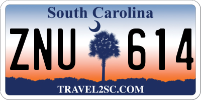 SC license plate ZNU614