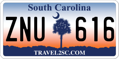 SC license plate ZNU616