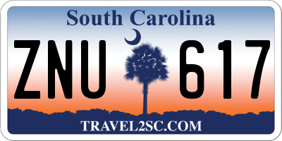 SC license plate ZNU617